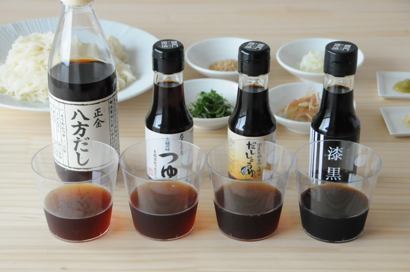 職人醤油で人気のそうめんつゆ4種を比べてみた